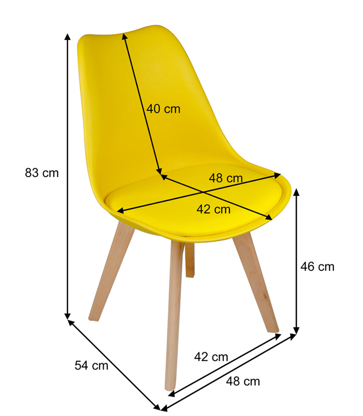 Sedia in plastica con piede in legno mod. Mia (2 pz.) Colore: Giallo SD16MIPL