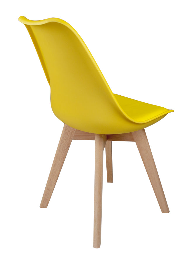 Sedia in plastica con piede in legno mod. Mia (2 pz.) Colore: Giallo SD16MIPL