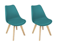 Sedia in plastica con piede in legno mod. Mia (2 pz.) Colore: Verde petrolio SD26MIPL