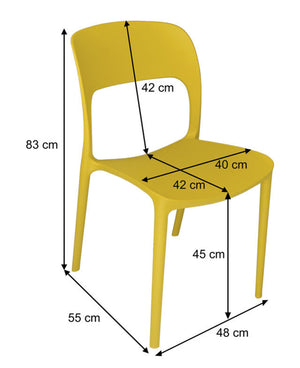 Sedia impilabile in polipropilene mod. Maya (2 pz.) Colore: Giallo senape SD32MAPP