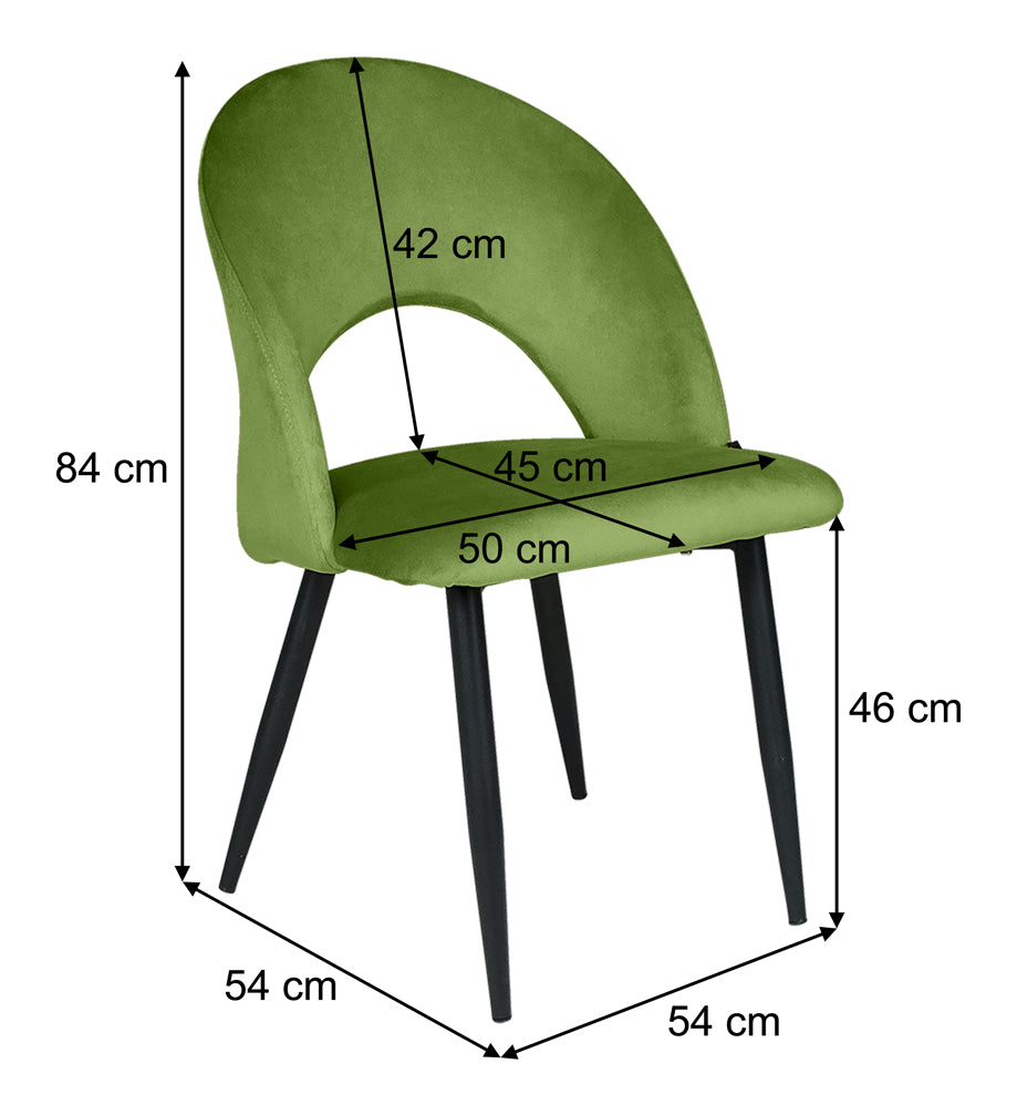 Sedia da pranzo imbottita in velluto verde pistacchio mod. Zoe (2pz) SD39ZOPM