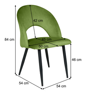 Sedia da pranzo imbottita in velluto verde pistacchio mod. Zoe (2pz) SD39ZOPM