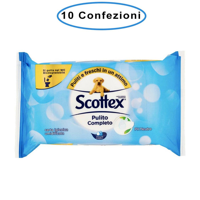 Scottex carta igienica umidificata ph neutro 10 confezioni da 42 salviette