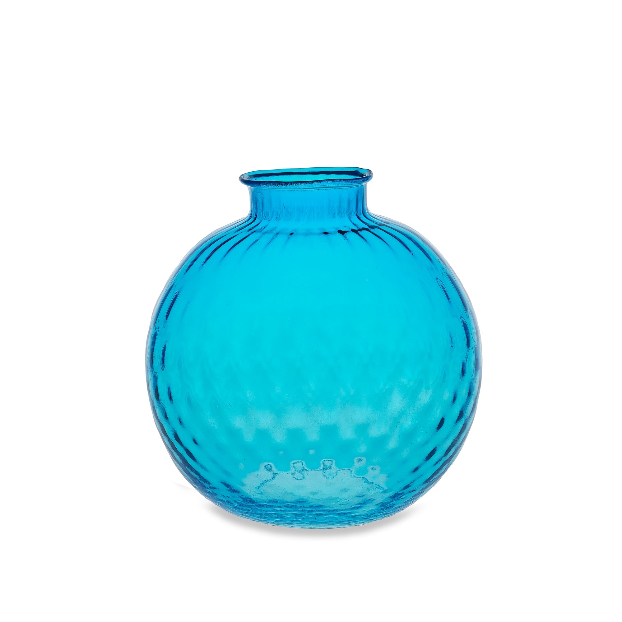 Vaso artigianale SFERA BEVANDA in vetro di Murano turchese 20 cm