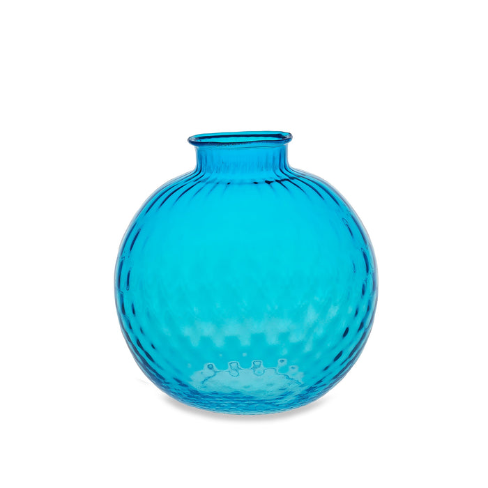 Vaso artigianale SFERA BEVANDA in vetro di Murano turchese 20 cm