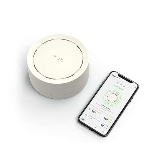 Radoff Now Limited Edition - dispositivo IoT monitoraggio aria indoor compatibile con Alexa, colore bianco,125x125x59 mm