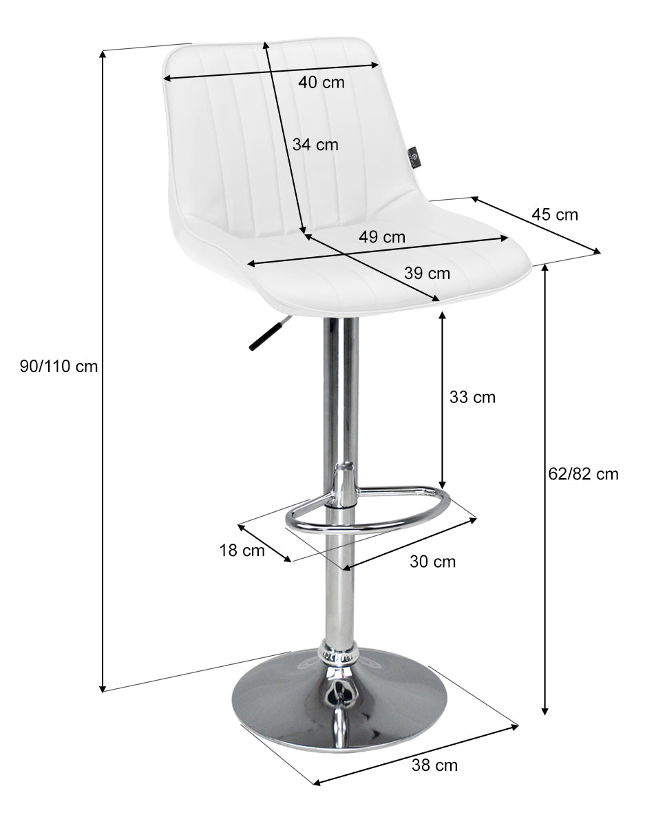 Sgabello cucina, sgabello alto bar mod. Eric - Colore: Bianco - SG08ERPM