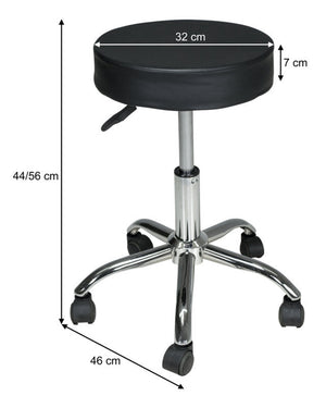 Sgabello professionale estetista in ecopelle, sgabello da ufficio mod. Alvin SG10EAL