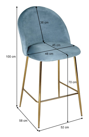 Sgabello cucina imbottito, sgabello alto mod. Nicole Colore: Carta da Zucchero - Rivestimento: Velluto SG25NIG