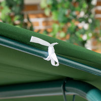 Dondolo 3 Posti da Giardino 172x110x153 cm in Acciaio a Strisce Bianco e Verde