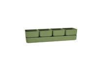 Vaso Sierra con 4 Vasi Quadrati E Un Sottovaso, Resistente Ai Raggi UV Cm 38x9x8 H col Olive (verde) SIERRA38OLIVE