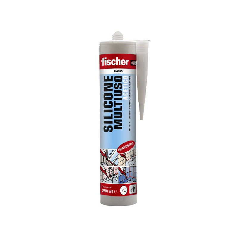 SILICONE ACETICO MULTIUTSO SAM BIANCO - 280ml - FISCHER 9354