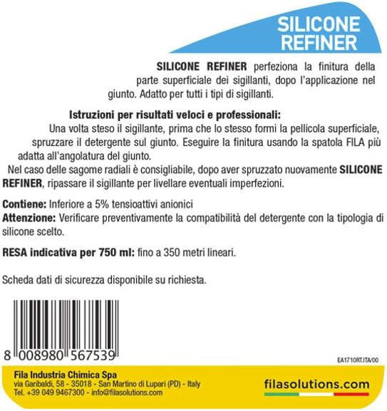 Silicone Refiner Ml. 750 Lisciante Per La Finitura Del Silicone Fresco