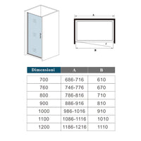 80x195cm Porta Doccia Battente in Vetro Temperato Satinato 6 mm Anticalcare (montaggio verso irreversibile)