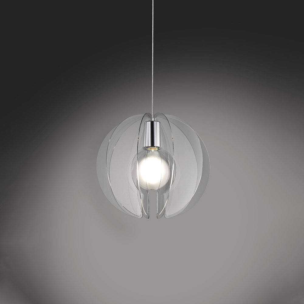 Sospensione Moderna Sirio 1 Luce In Metacrilato Trasparente Space Collection