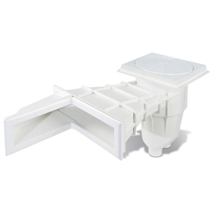 Skimmer Sfioratore Ad Angolo Sinistro Aqua In Abs Per Piscina In Cemento Senza Liner Pvc