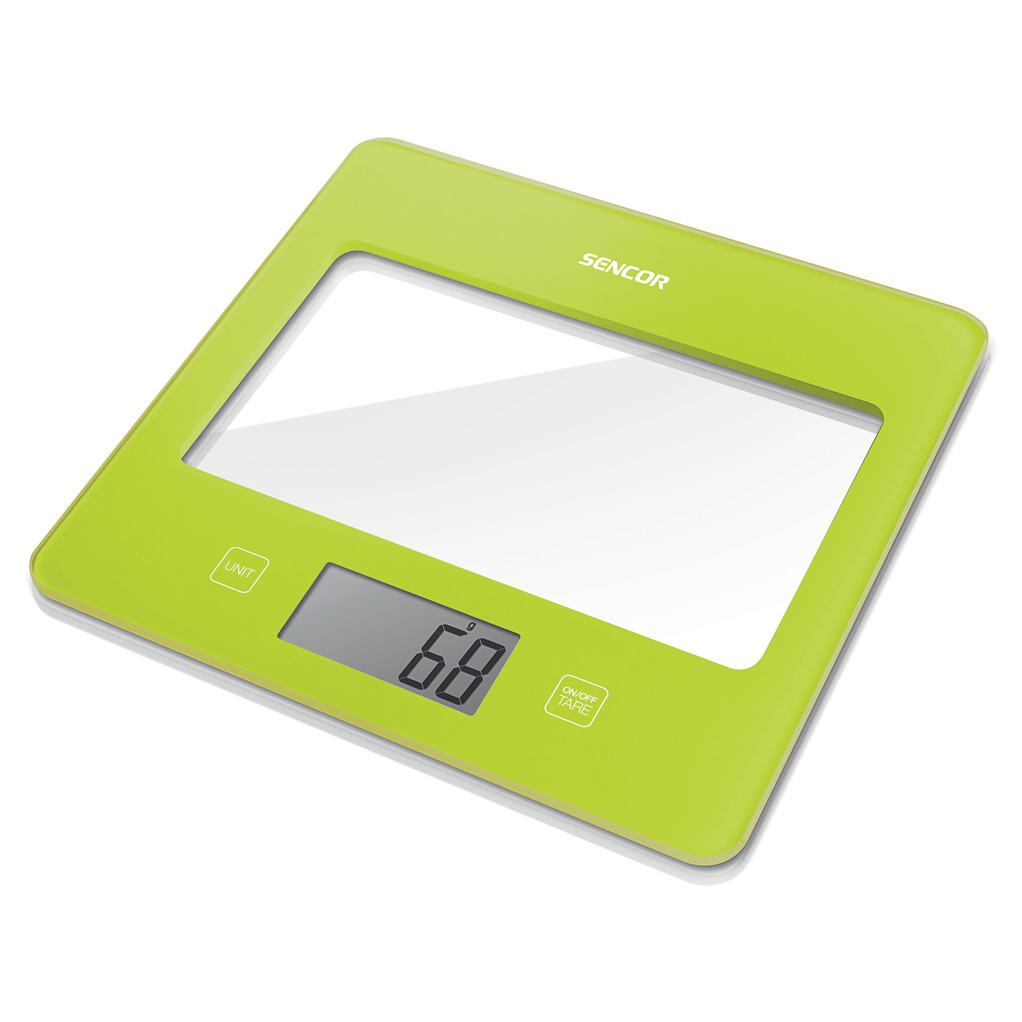 Bilancia da cucina verde Sencor design ultra slim (16mm) display LCD larghe dimensioni