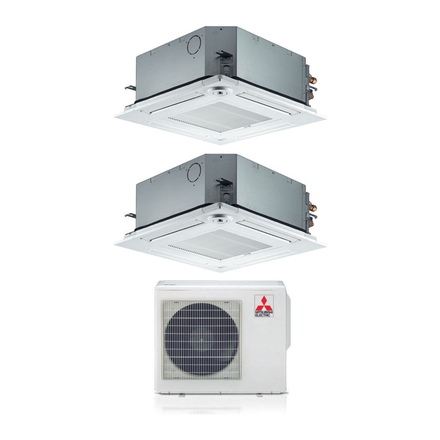 Climatizzatore Condizionatore Mitsubishi Electric Dual Split Inverter a Cassetta 60x60 SLZ-M 9+9 con MXZ-2F42VF R-32 Wi-Fi Optional 9000+9000