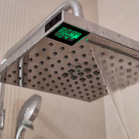 Soffione Doccia 22x22 cm con LED per Controlla Temperatura Acqua Sined  Grigio