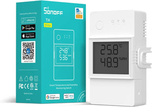 SONOFF THR316D TH Elite 16A Interruttore WiFi intelligente con schermo LCD per monitorare temperatura e umidità, controllo automatico di caldaie e irrigazione, compatibile con Alexa e Google Home