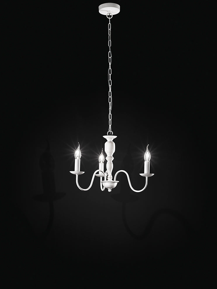 SOSPENSIONE DUCALE TRE LUCI 6264 B BIANCO