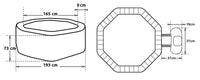 Vasca Idromassaggio da Esterno Semirigida Riscaldata 4+2 Posti con Mobili Ø193x73 cm NetSpa Octopus Marrone