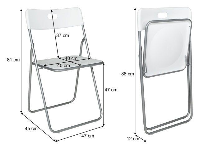 Sedia pieghevole bianca, sedia richiudibile mod. Easy (2 pz.) SP08EA