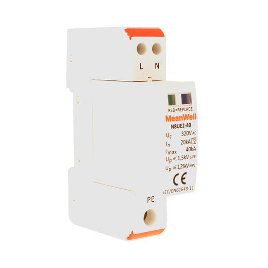 MeanWell SPD Scaricatore Di Sovratensione Tipo 2 T2 1P+N 1M 20kA-40kA AC 320V IP20 IEC61643-11