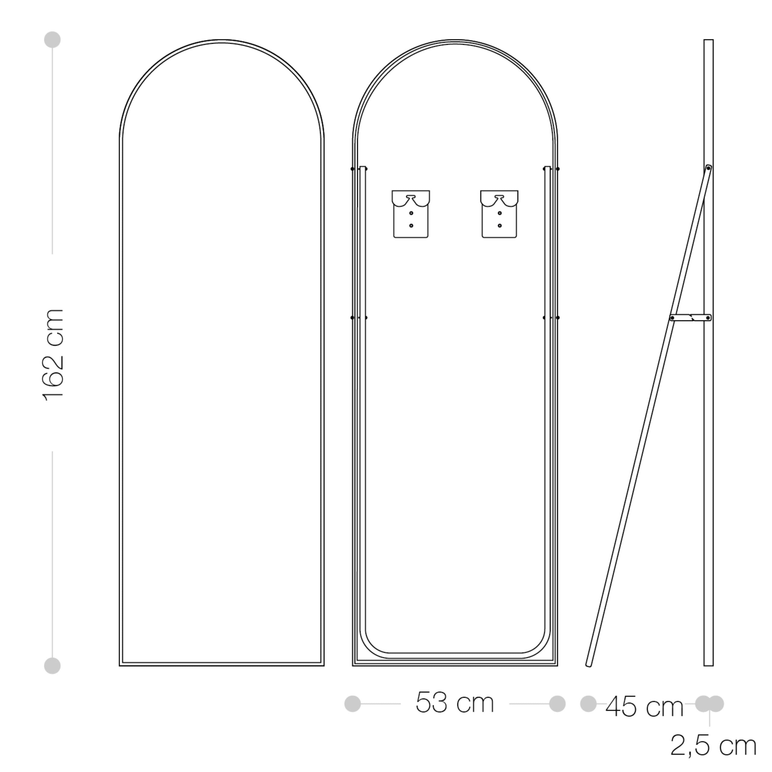 Daisy Specchiera ad arco da terra 53×162 cm 
ORO 