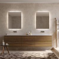 Specchio rettangolare da parete, specchiera con LED, Foxydry 70x75 cm