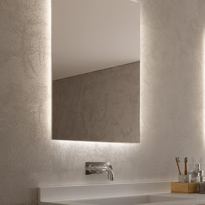 Specchio rettangolare da parete, specchiera con LED, Foxydry 70x75 cm