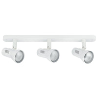 Spot plafoniera CARRERA in metallo bianco con tre punti luce orientabili (3xE14)