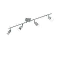 Spot COOPER in metallo argento orientabile con quattro lampadine LED GU10 incluse