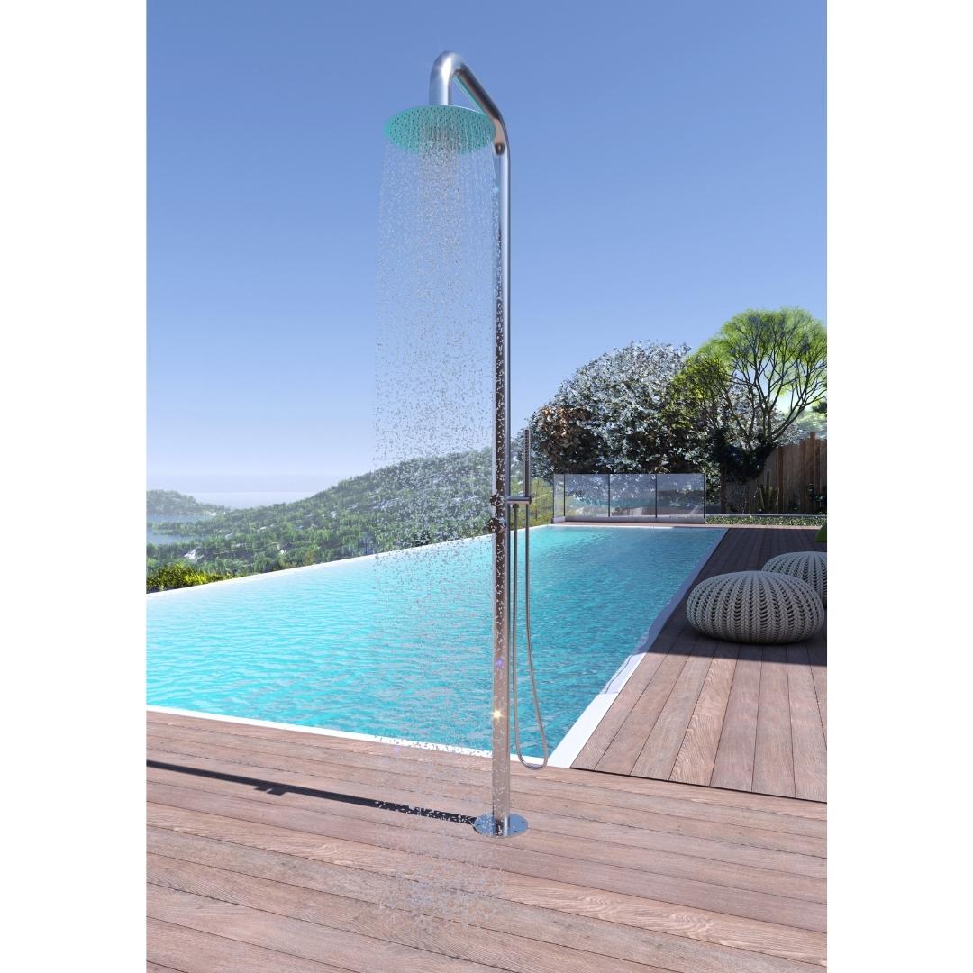 colonna doccia acciaio inox summer a pavimento da giardino da esterno outdoor *** confezione 1