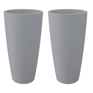 Vaso Style 2 pezzi cm  36x70 H con bosso artificiale -  colore: grigio - 2-3636GRG-BOS