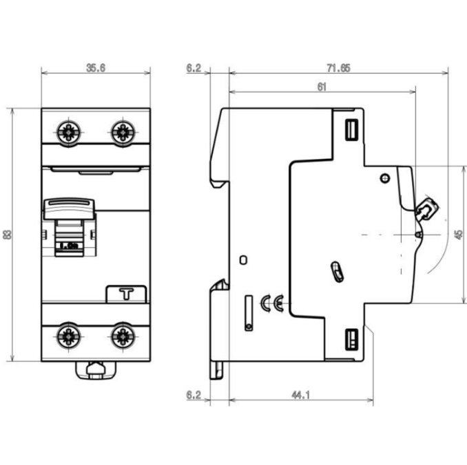 Bticino interruttore differenziale salvavita 2 poli tipo ac btdin gc723ac 40 ampere, confezione 1