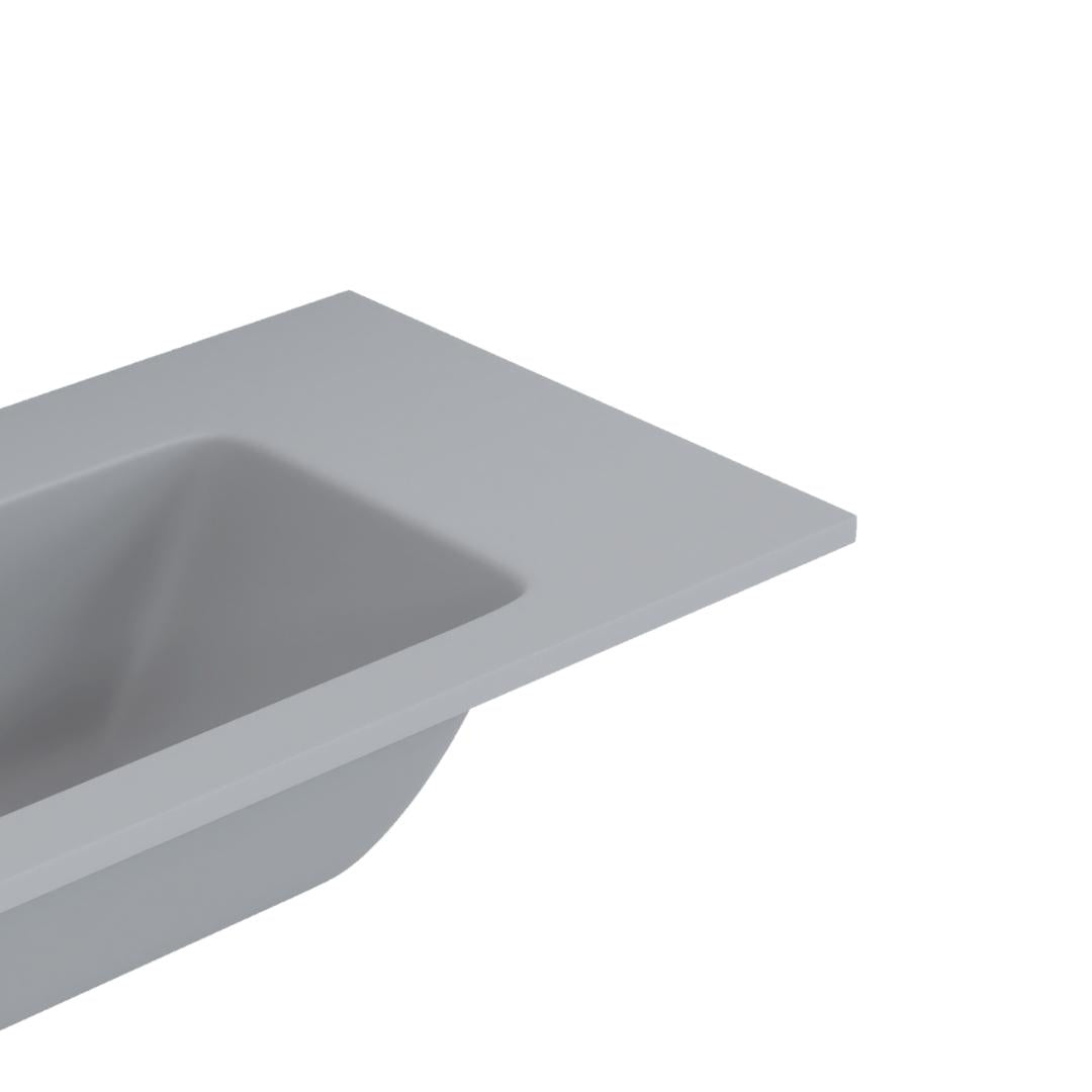 Lavabo ad incasso mineral marmo colore grigio cenere mobile composizione bagno *** misure 101x46 cm, confezione 1