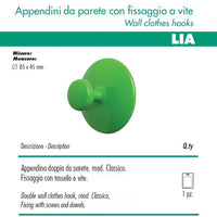 1 appendino da parete classic disco fissaggio a muro verde