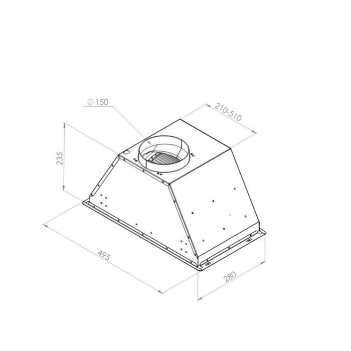 Samet Gruppo cappa incasso alluminio potenza aspirante 280 m3/h GRUPPO52 Lux