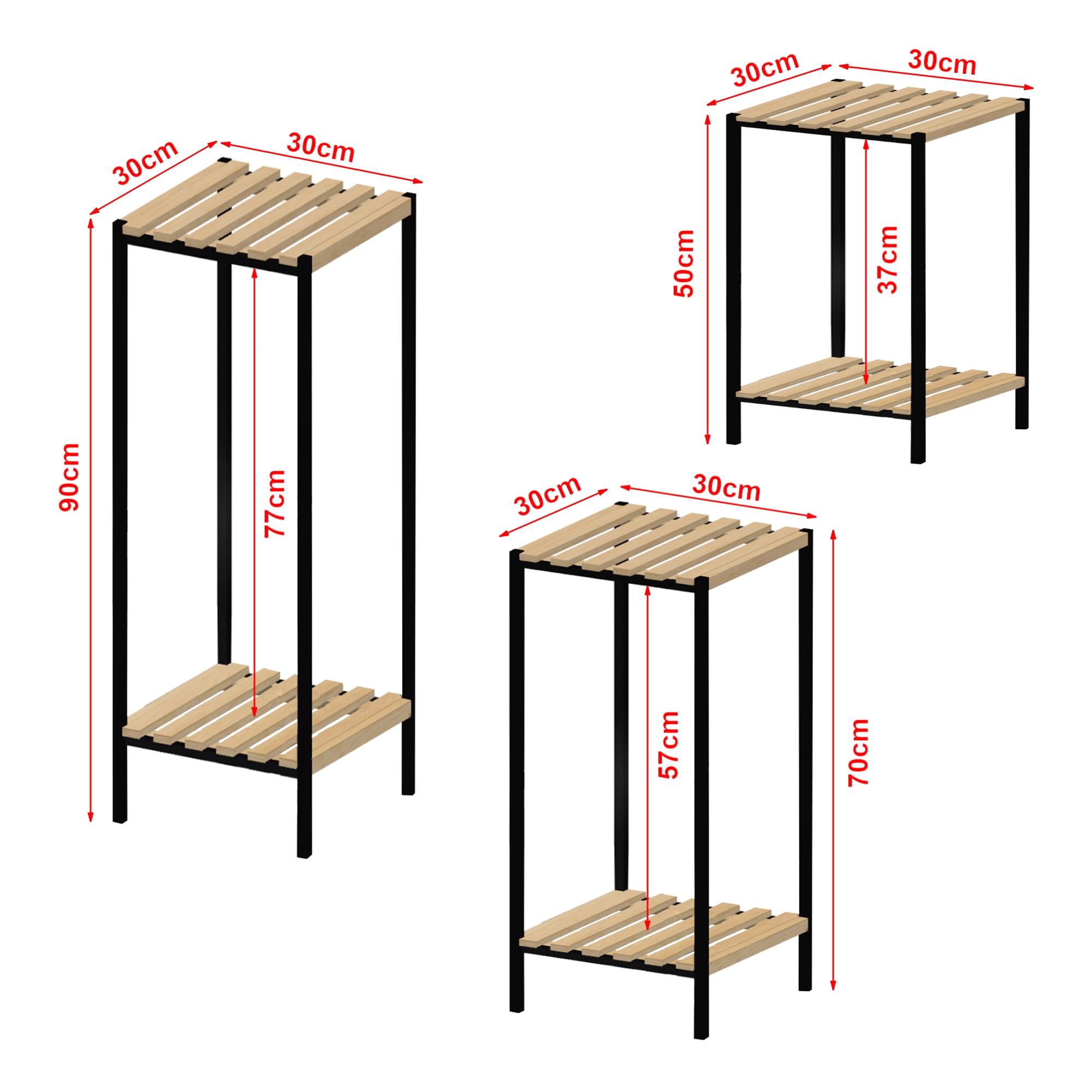 Set di 3 Stand Portapiante [en.casa]