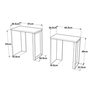 Set di 2 Tavolini Sovrapponibili Vesanto - Effetto Rovere [en.casa]