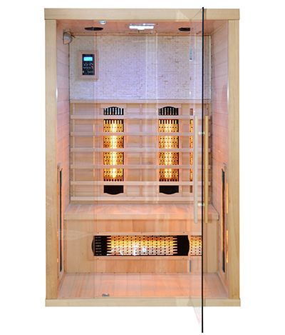 Sauna due posti in legno Hemlock 120x110x190cm full optional Relpunt Cocom