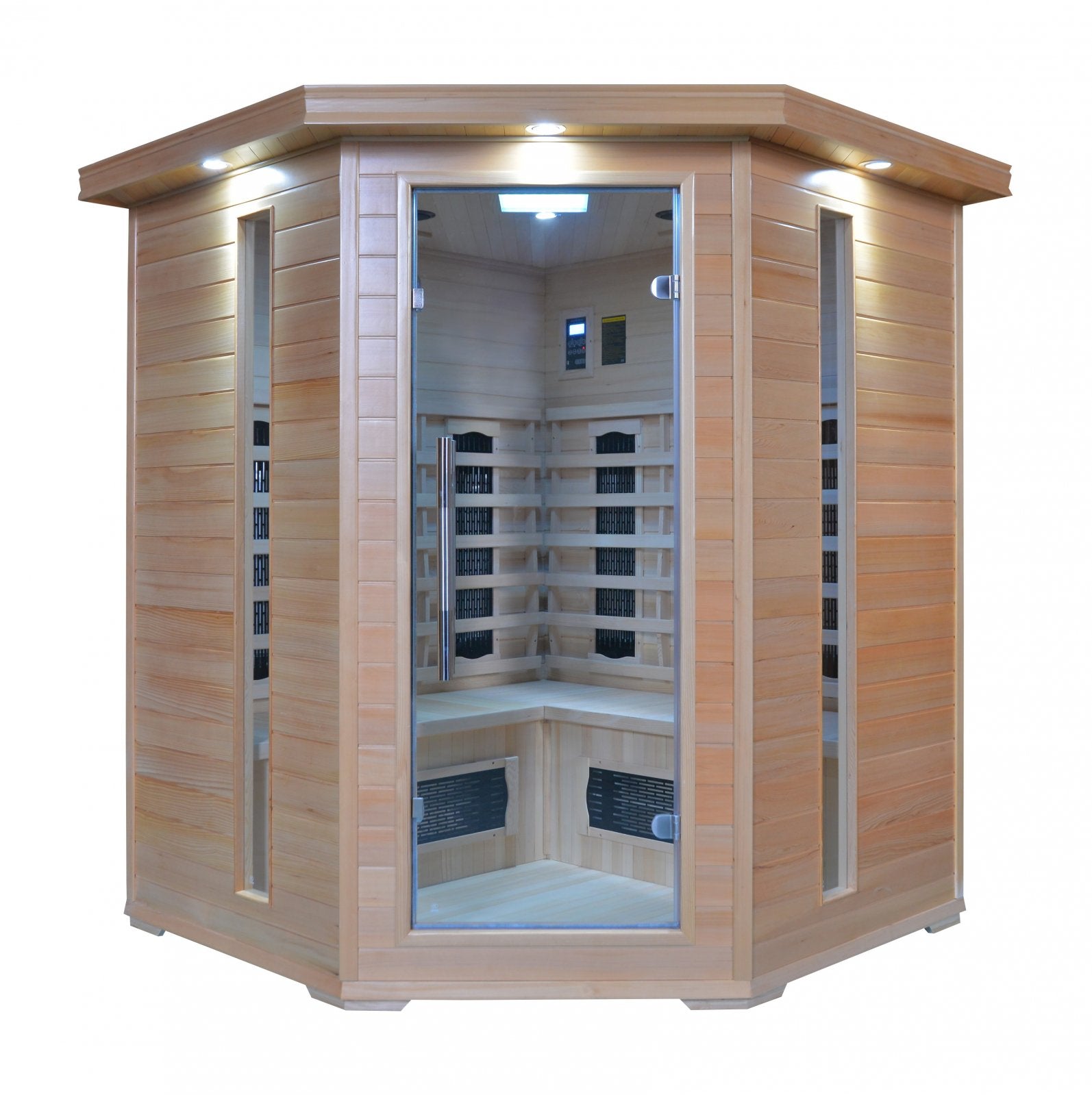 Sauna infrarossi angolare, 4 posti full optional 150x89x84,2x190cm Relpunt Nusua