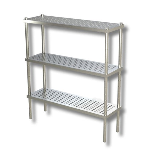 Scaffale 100x60x150 scaffalatura 3 ripiani forati acciaio inox cucina ristorante pizzeria RS7998