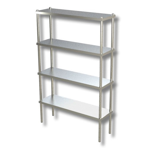 Scaffale 190x60x200 scaffalatura 4 ripiani lisci acciaio inox cucina ristorante pizzeria RS7791