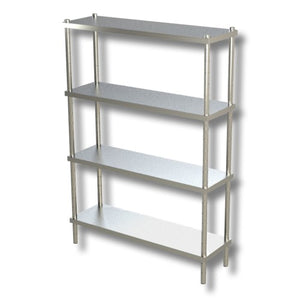 Scaffale 90x50x180 scaffalatura 4 ripiani lisci acciaio inox cucina ristorante pizzeria RS7729