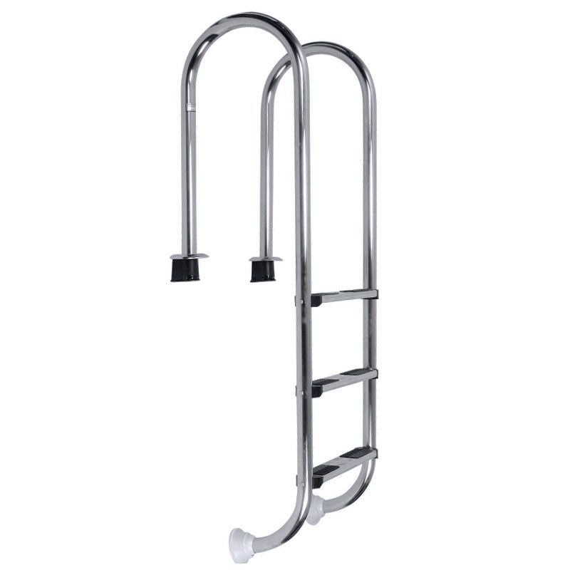 Scaletta Muro In Acciaio Inox Aisi 316l - 3 Gradini, Per Piscine Con Altezza Minima 1,10 M