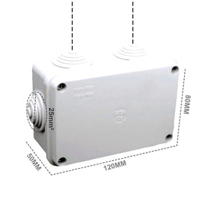 Scatola Di Derivazione Da Parete Stagna IP55 Con 6 Uscite Passacavi 120X80X50mm Coperchio Con Viti