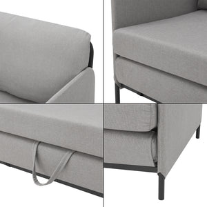 Divano Letto Estensibile Soini 1 Piazza e Mezza 120 x 186 cm Grigio chiaro [en.casa]