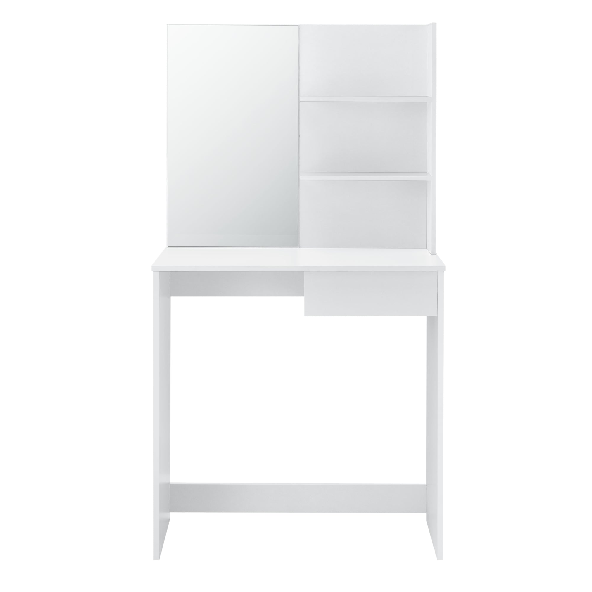 [en.casa] Tavolo Cosmetici con Specchio e Sgabello 141 x 75 x 39,7 cm Tavolo da Trucco con Cassetto Bianco